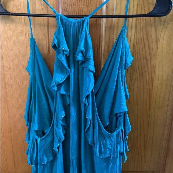 #33 - Express Blue Ruffled Racer Back Tank Top - Picture 6 of 6